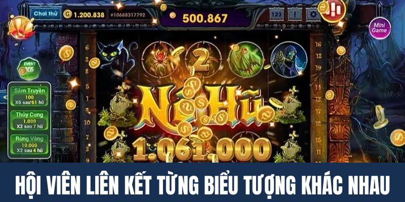 Thực hiện liên kết từng biểu tượng khác nhau
